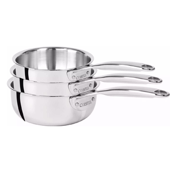 CASTEL'PRO FIXE Stielkasserolle 3-er Set Ø 16, 18, 20cm