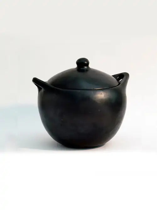 Runder Kochtopf mit Deckel BLACK POTTERY