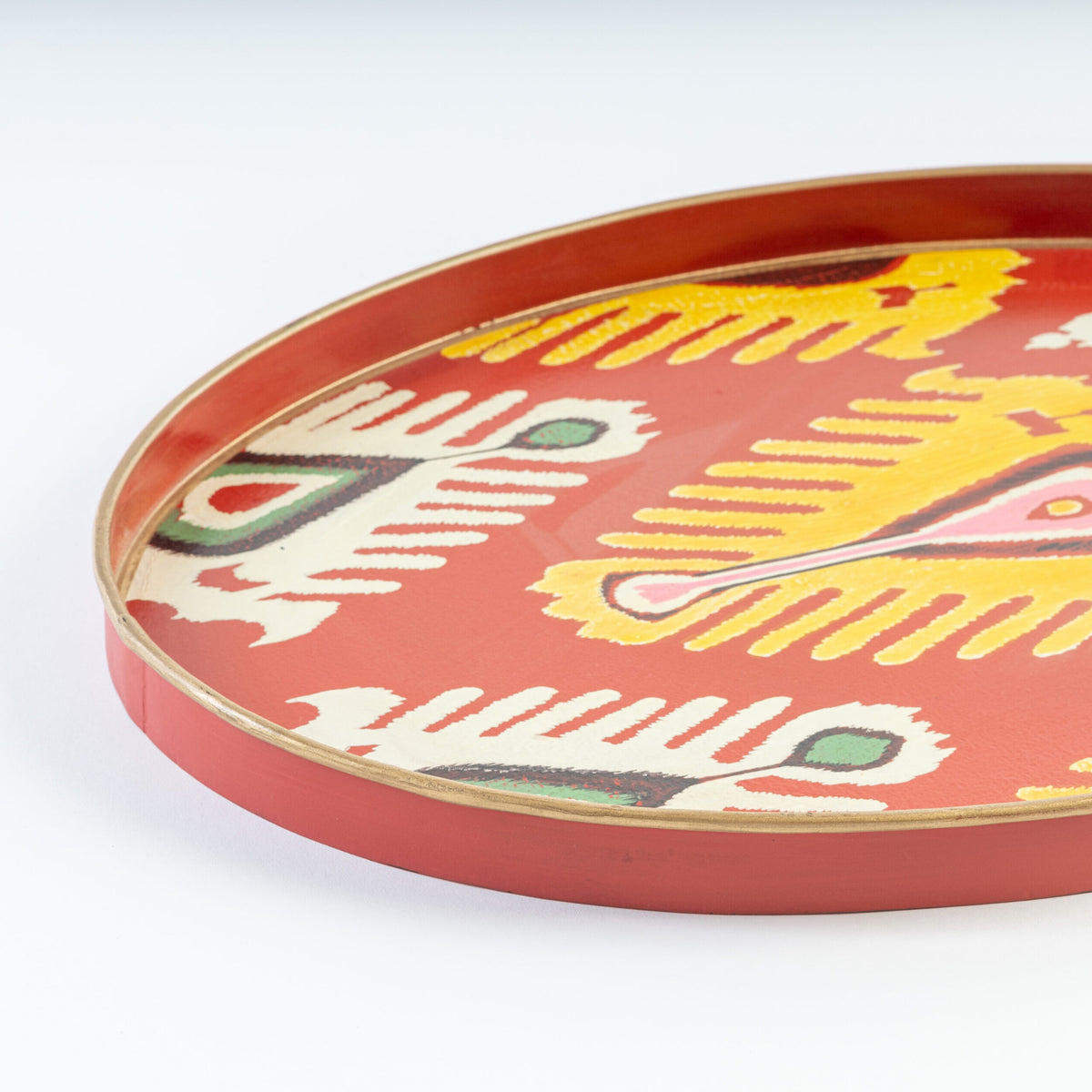 Tablett Oriental rot/gelb oval 48 x 39 cm