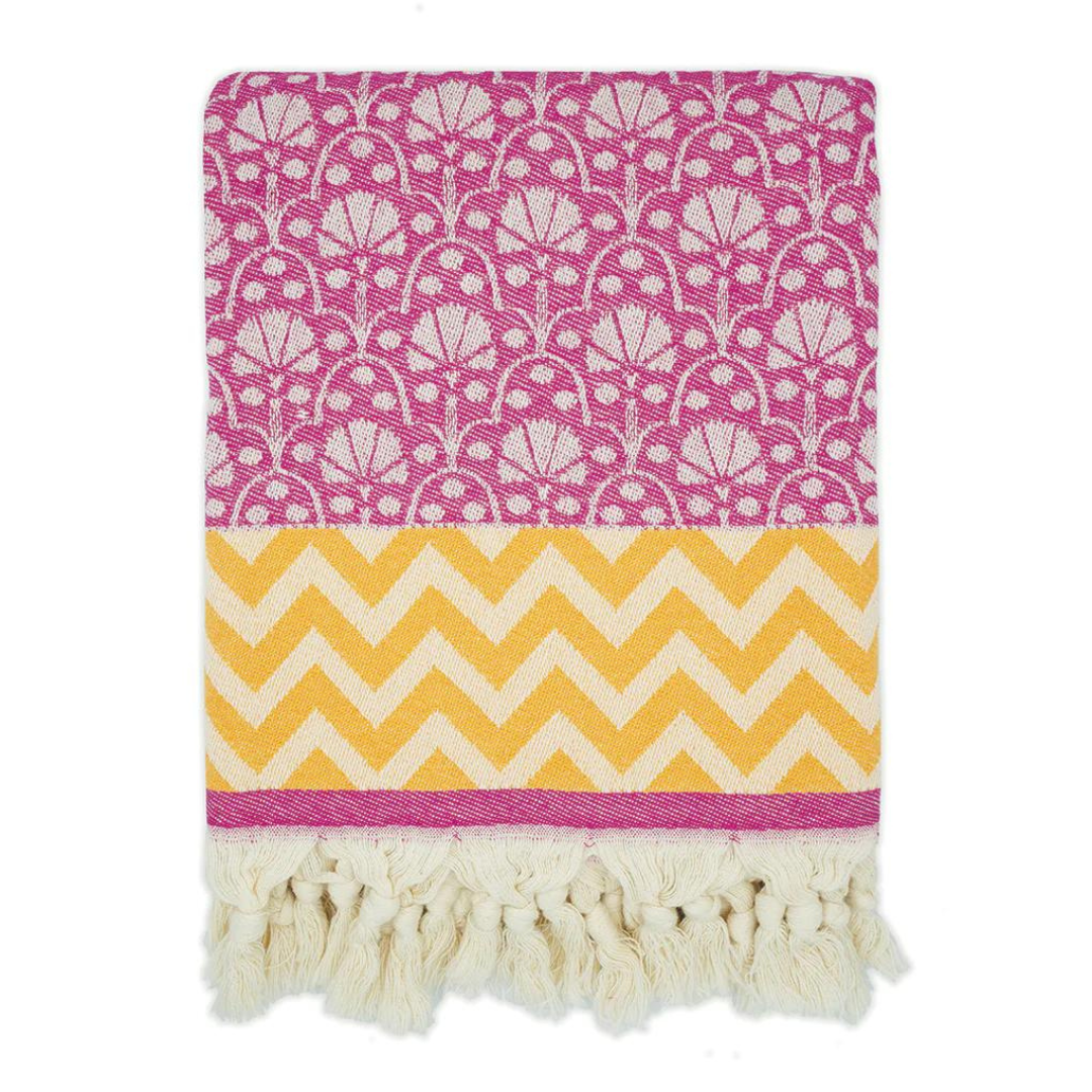 Hamamtuch - Strandtuch "Jaipur" 100% Baumwolle / fuchsia 90 x 180cm