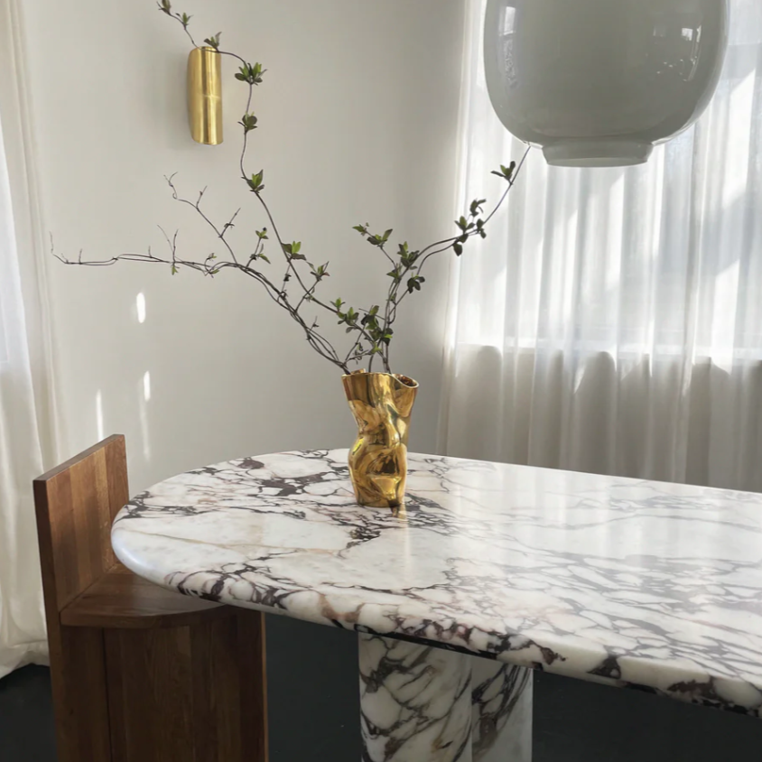 Vase OSTREA , Messing