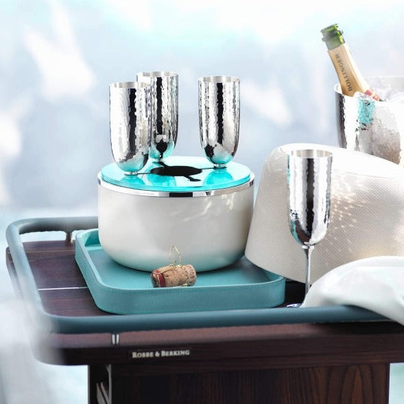 Champagner Box Creme mit 4 Champagnerkelchen