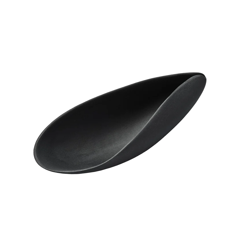 Teelöffel Muschel schwarz biscuit