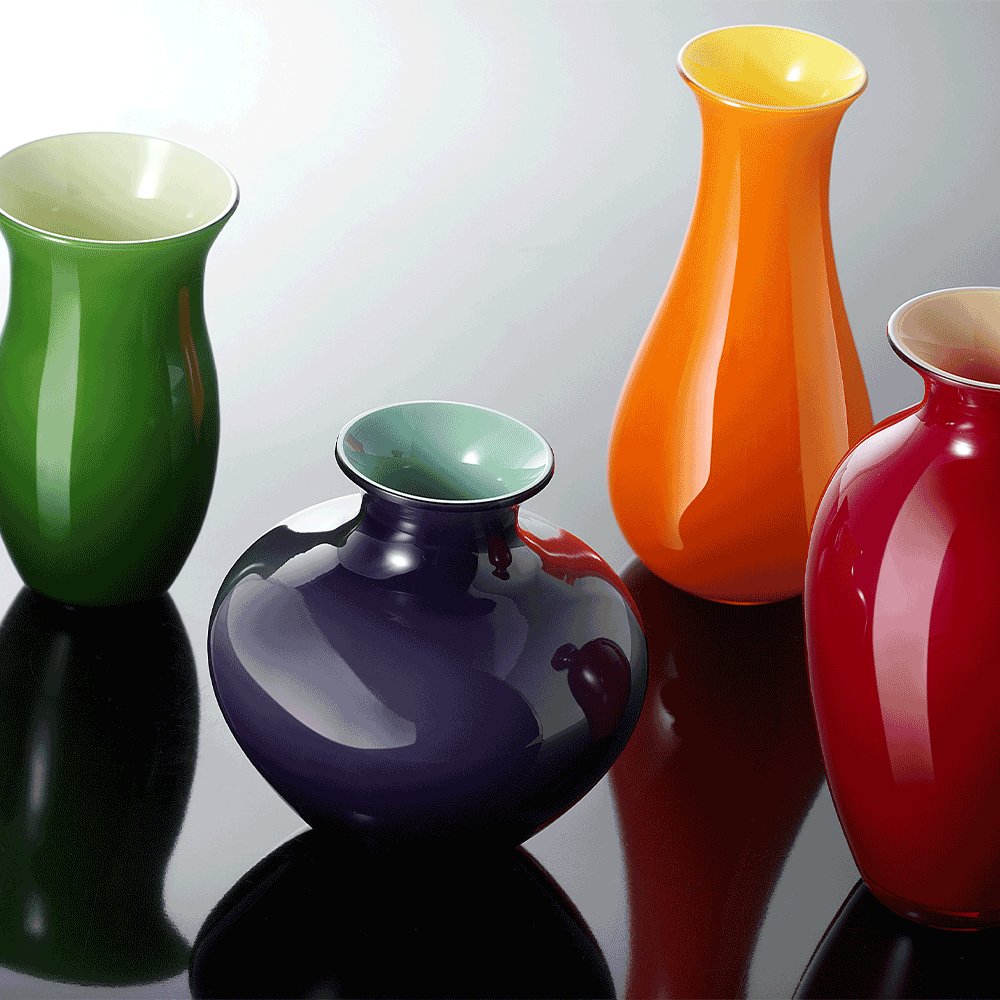 Vase ANTARES Amphore hoch rot-gelb