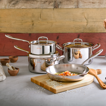 Sauteuse mit Stiel und Gegengriff mit Deckel 28 cm