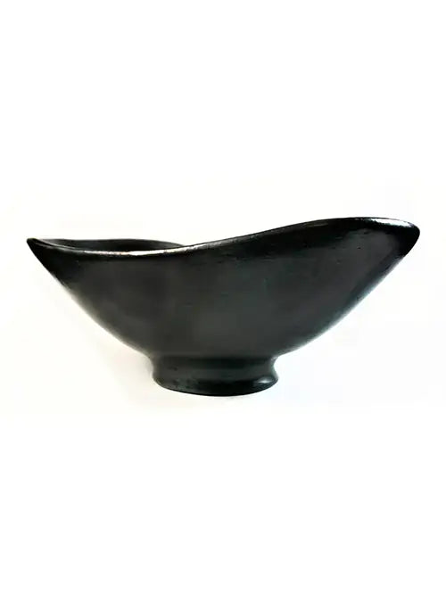 Ovale Schale auf Fuss BLACK POTTERY