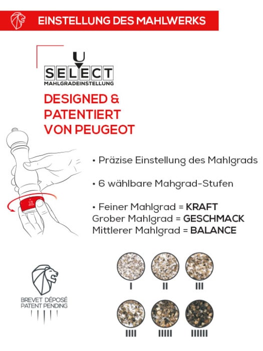 Pfeffermühle PARIS Peugeot 22cm dunkles Holz