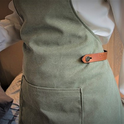 Schürze, Leder grün