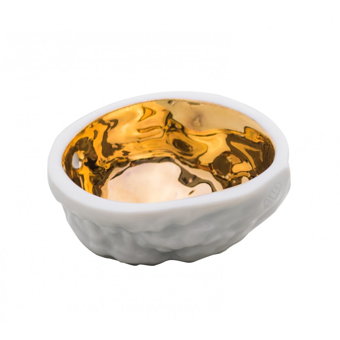 Nuss-Hälfte offen, vergoldet