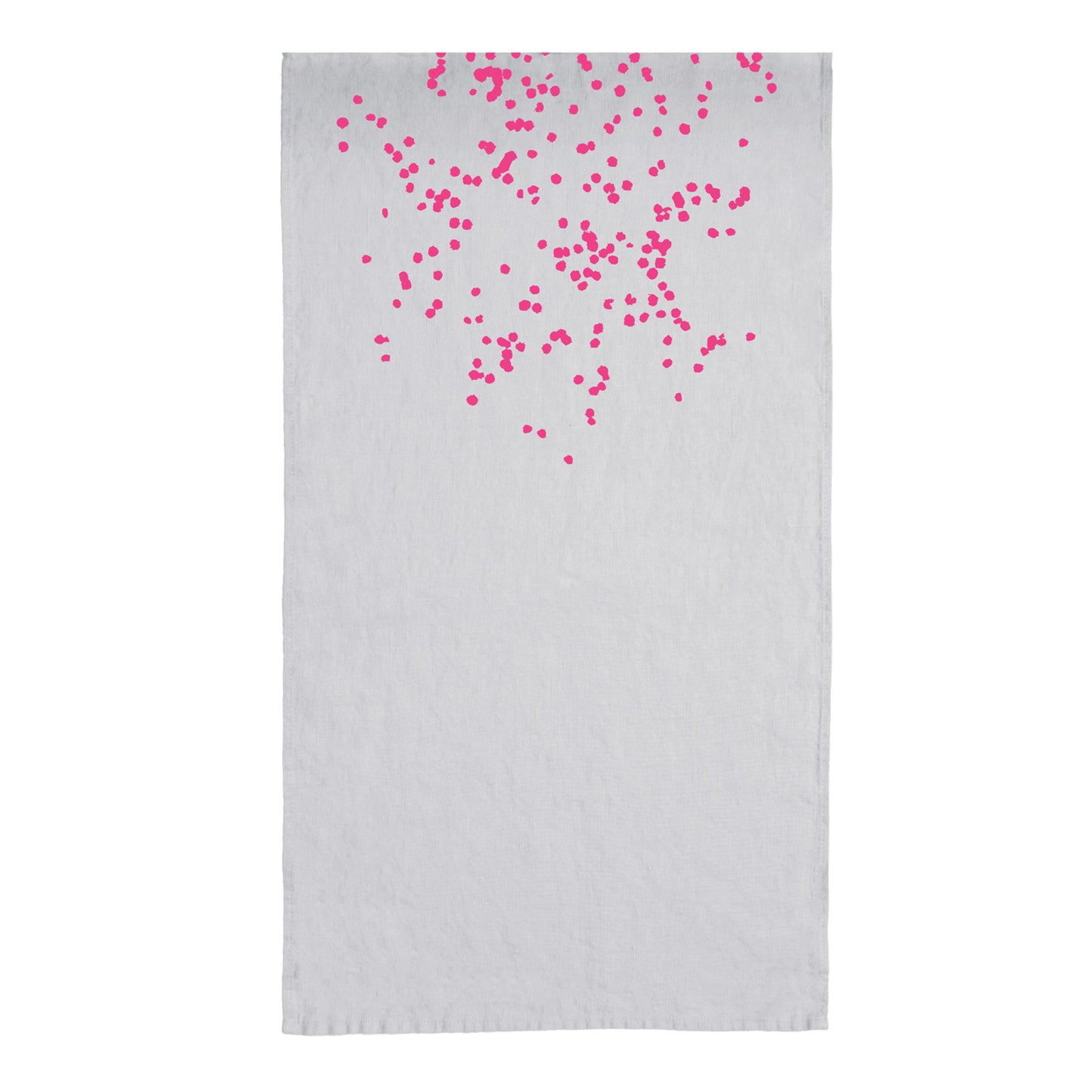 Tischläufer Blüten Pink, 100% Leine grau