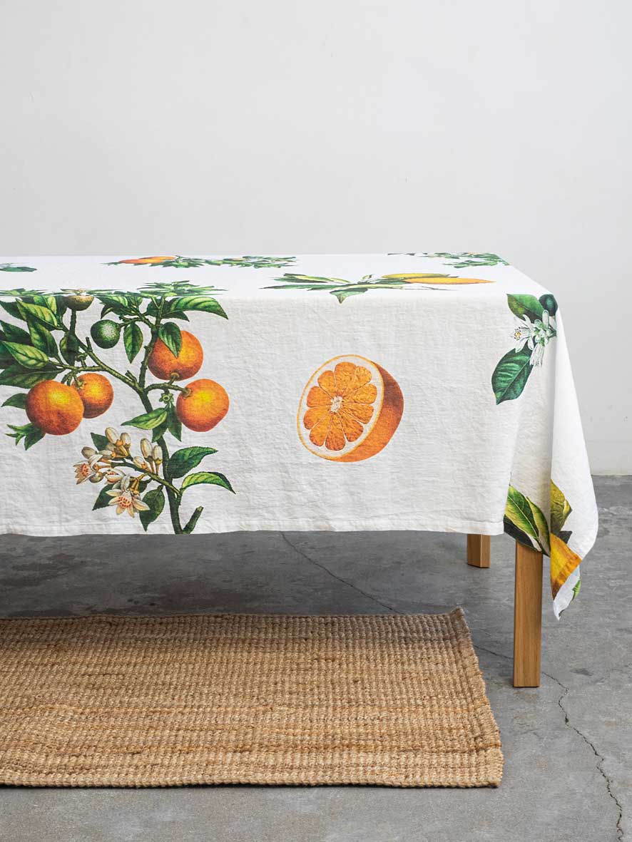 Tischdecke 170 x 250 cm Zitrus LINOROOM