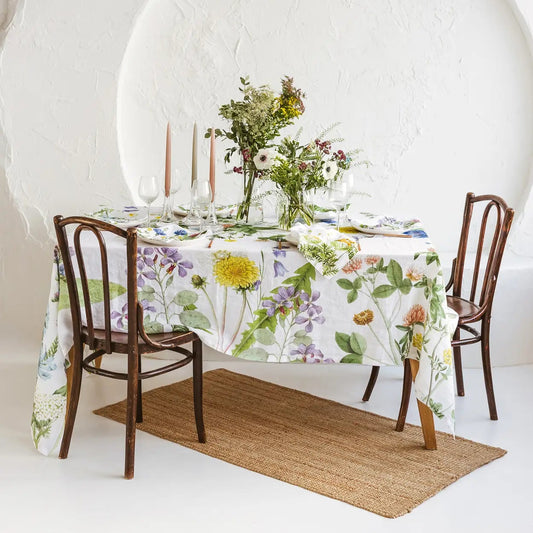 Tischdecke 170 x 330 cm Blumenwiese LINOROOM