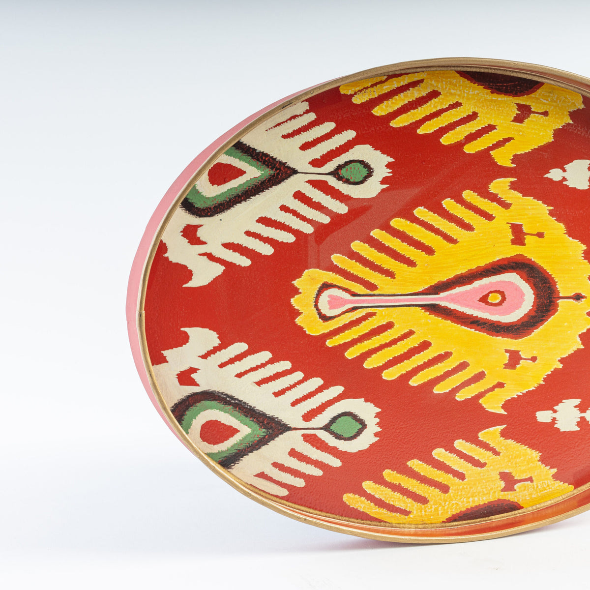 Tablett Oriental rot/gelb oval 48 x 39 cm