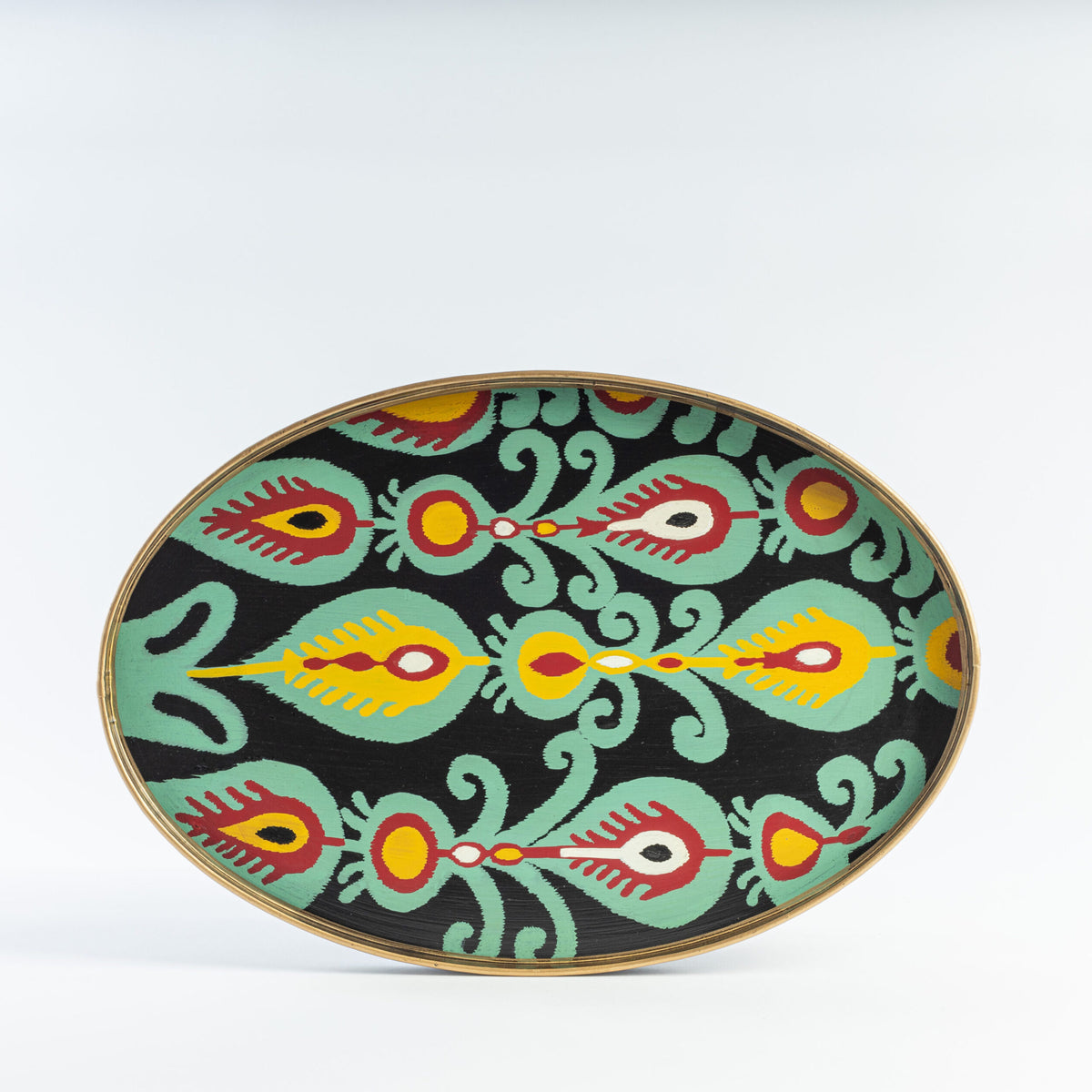 Tablett Oriental türkis oval 48 x 39 cm