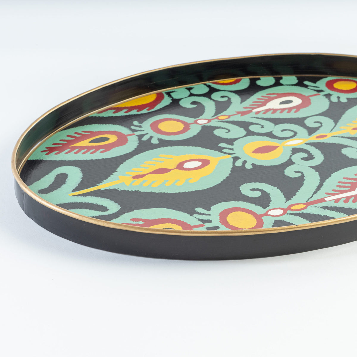 Tablett Oriental türkis oval 48 x 39 cm