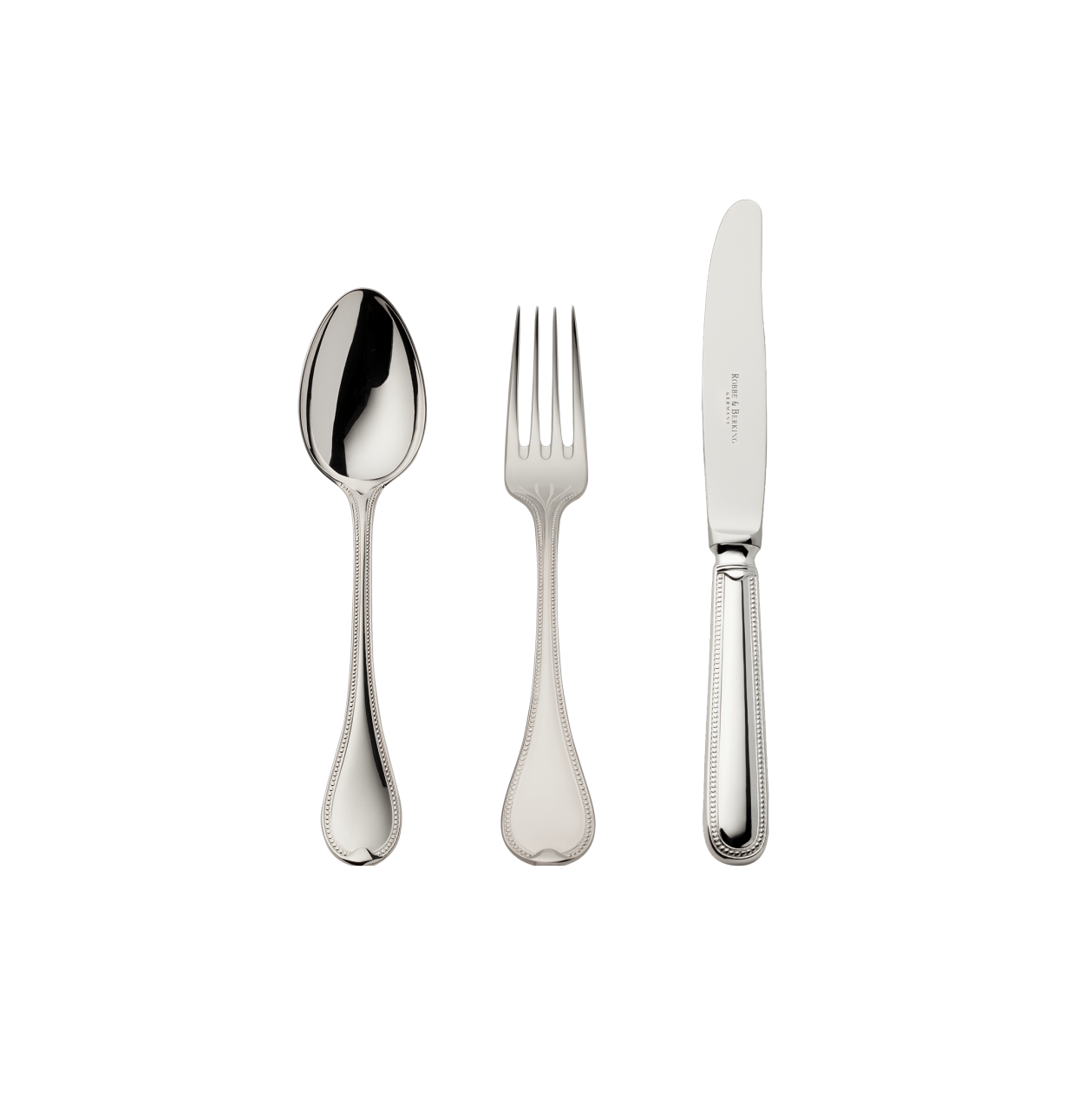 FRANZÖSISCHE PERLE Kinderbesteck Set 3 tlg., 925 Sterlingsilber