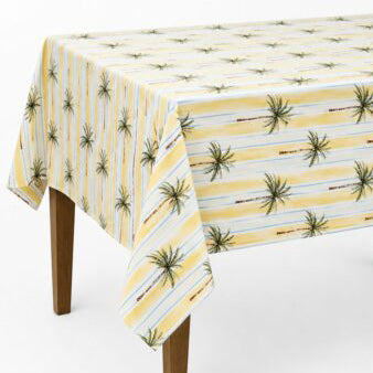 Tischdecke Palmen und Streifen 150 x 250 cm