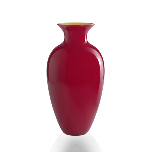 Murano Vase ANTARES Amphore hoch rot-gelb