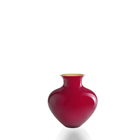 Murano Vase ANTARES Amphore medium rot-gelb