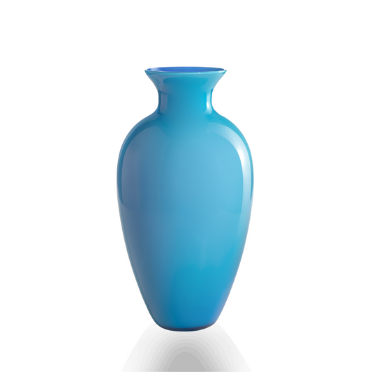 Murano Vase ANTARES Amphore hoch aquamarin-blau