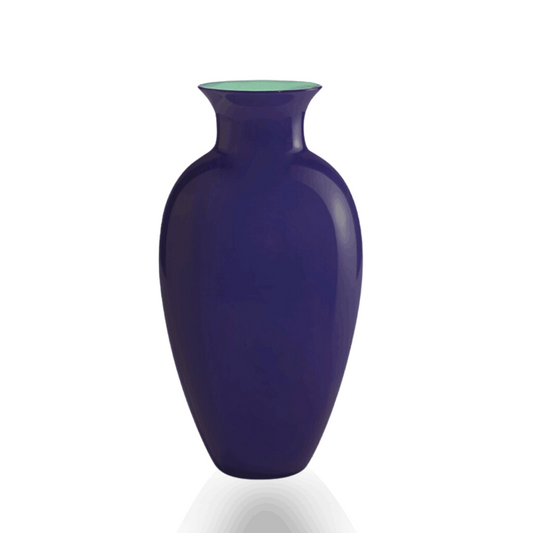 Murano Vase ANTARES Amphore hoch dunkelviolett-mint