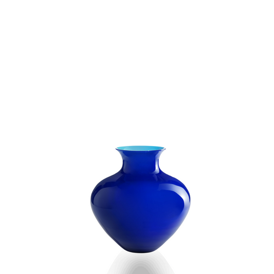 Murano Vase ANTARES Amphore medium blau-aquamarin